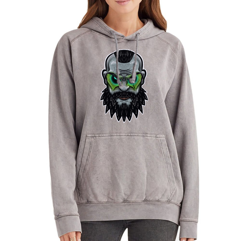 War God Celt King Viking Head Warrior Green Vintage Hoodie | Artistshot