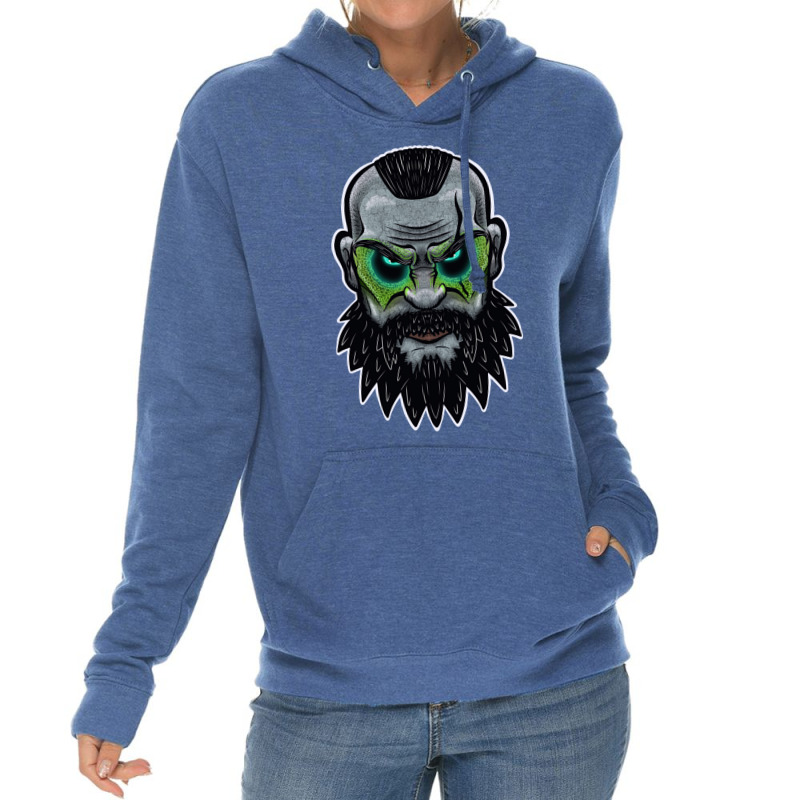 War God Celt King Viking Head Warrior Green Lightweight Hoodie | Artistshot