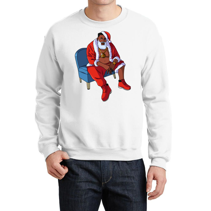 Black Santa Claus Gangster Christmas Girl Crewneck Sweatshirt | Artistshot