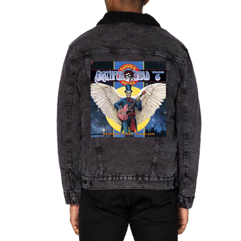 Guittar Skull Dead Unisex Sherpa-lined Denim Jacket | Artistshot