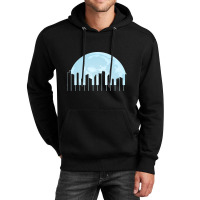 Piano Keys As A City Landscape In The Moonlight Unisex Hoodie | Artistshot