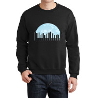 Piano Keys As A City Landscape In The Moonlight Crewneck Sweatshirt | Artistshot