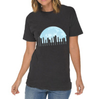 Piano Keys As A City Landscape In The Moonlight Vintage T-shirt | Artistshot