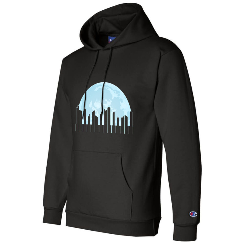 Piano Keys As A City Landscape In The Moonlight Champion Hoodie | Artistshot