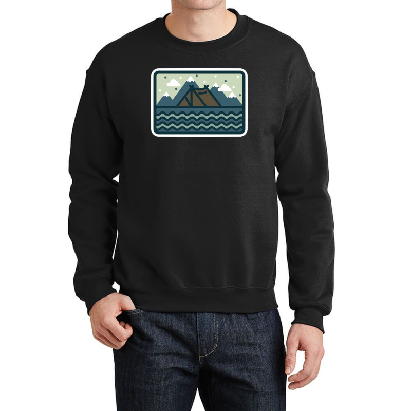 Camp Mountain Beach View Crewneck Sweatshirt by Quilimo | Artistshot