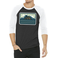 Camp Mountain Beach View 3/4 Sleeve Shirt | Artistshot