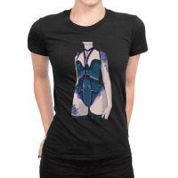 Sexy Lingerie Gothic Pastel Tattoo Harness Pinup Lady Ladies Fitted T-shirt | Artistshot