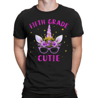 Fifth Grade Cutie Unicorn Face Lover 5th Grade Girl Gift T-shirt | Artistshot