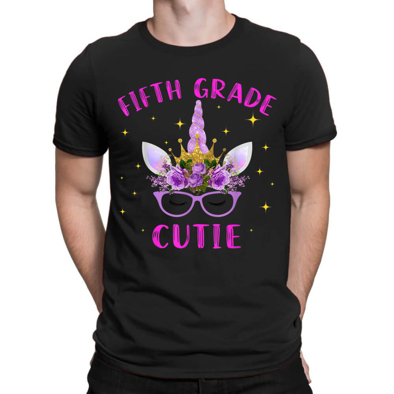 Fifth Grade Cutie Unicorn Face Lover 5th Grade Girl Gift T-shirt | Artistshot