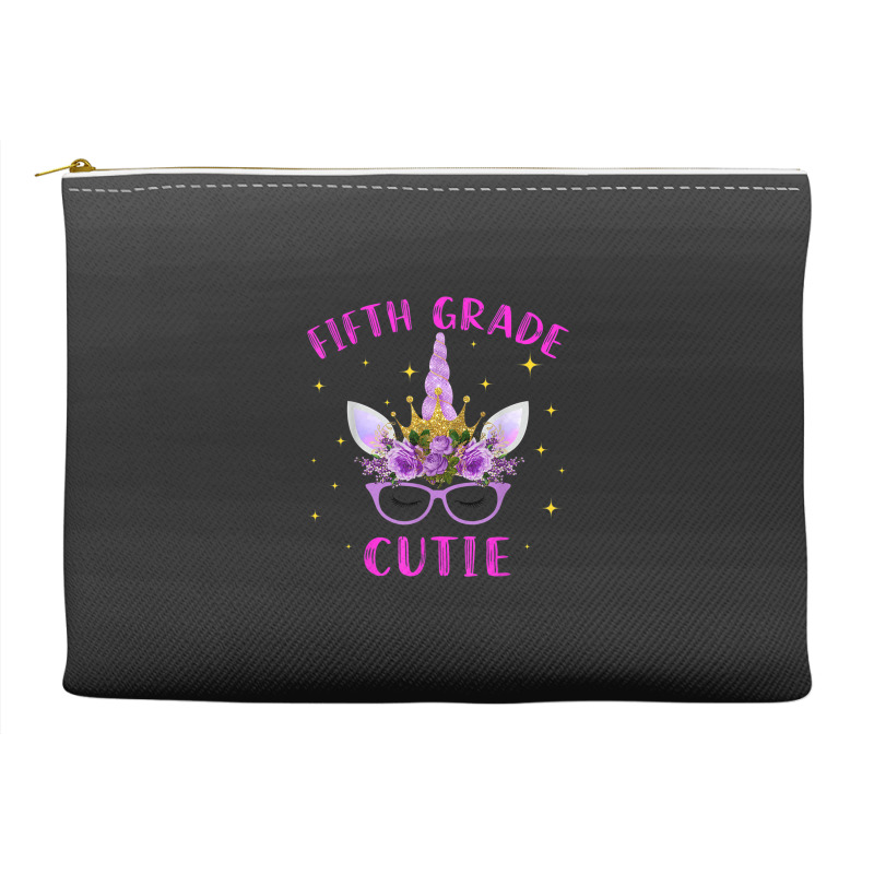 Fifth Grade Cutie Unicorn Face Lover 5th Grade Girl Gift Accessory Pouches | Artistshot