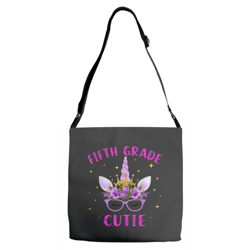 Fifth Grade Cutie Unicorn Face Lover 5th Grade Girl Gift Adjustable Strap Totes | Artistshot