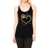 Hot Trend Yellow Paw Print Heart Cute Dog Cat Love Valentines Day Racerback Tank | Artistshot