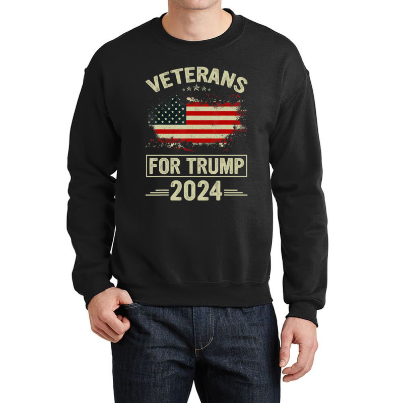 Veterans For Trump 2024 Veteran Day Crewneck Sweatshirt | Artistshot