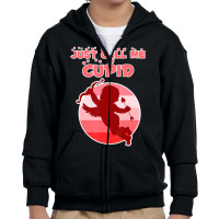 Trending Valentine's Day & Women Just Call Me Cupid Youth Zipper Hoodie | Artistshot