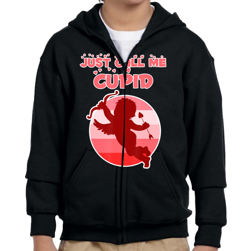 Trending Valentine's Day & Women Just Call Me Cupid Youth Zipper Hoodie by Trudeau Palmer | Artistshot