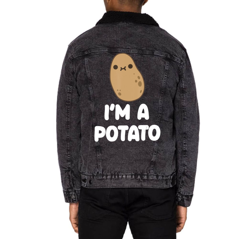 I'm A Potato Food Vegetable Lover Kawaii Style Unisex Sherpa-Lined Denim Jacket by namnguyen | Artistshot