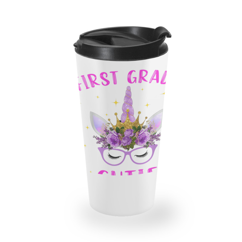 First Grade Cutie Unicorn Face Lover 1st Grade Girl Gift Travel Mug | Artistshot