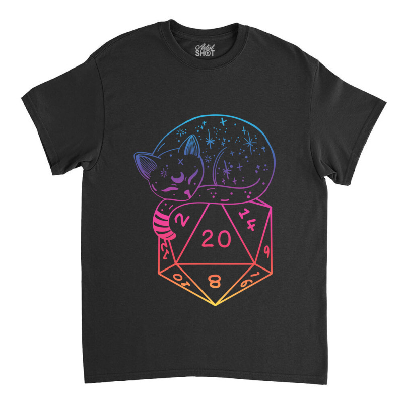 D20 Cat Rainbow Dnd Dice. Classic T-shirt by LYDIABERRY | Artistshot