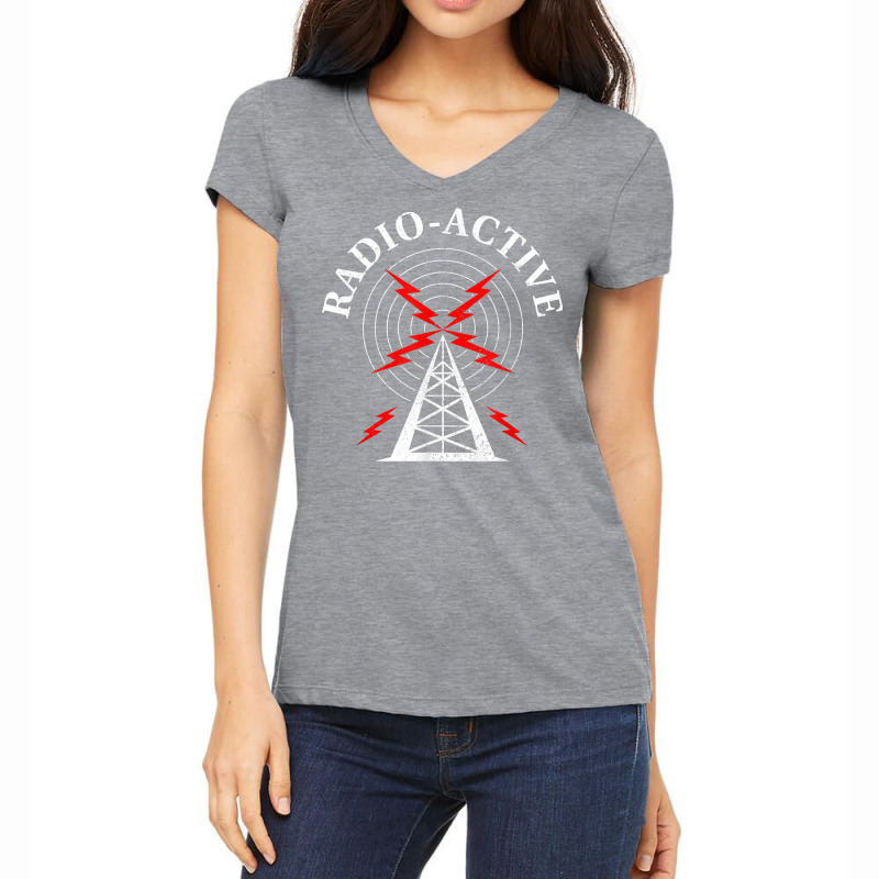 Amateur Radio Ham Radio Active Radioactive T Shirt Women's V-Neck T-Shirt by puawhla | Artistshot