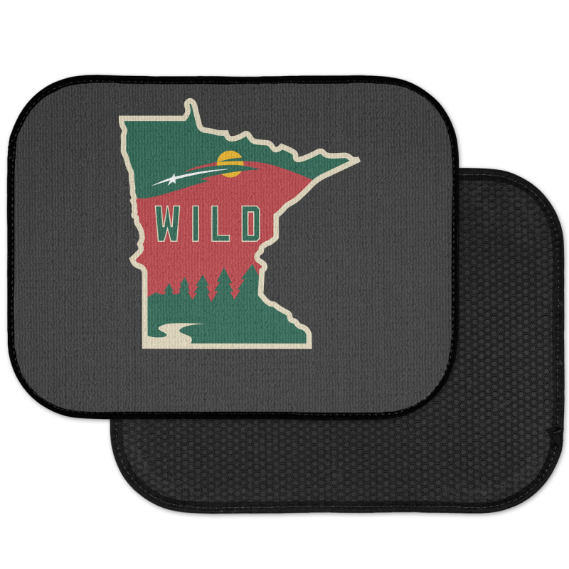 Mn Wild Outline Rear Car Mat | Artistshot