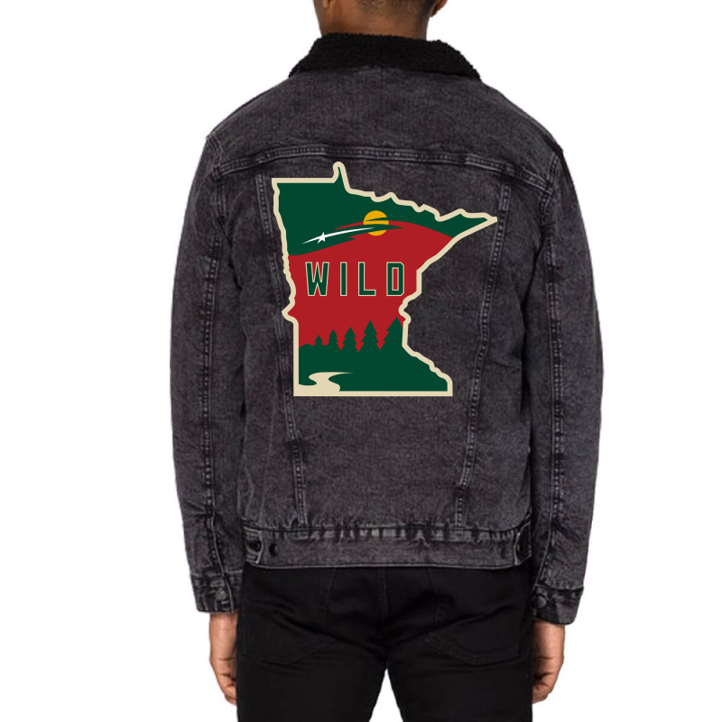 Mn Wild Outline Unisex Sherpa-lined Denim Jacket | Artistshot