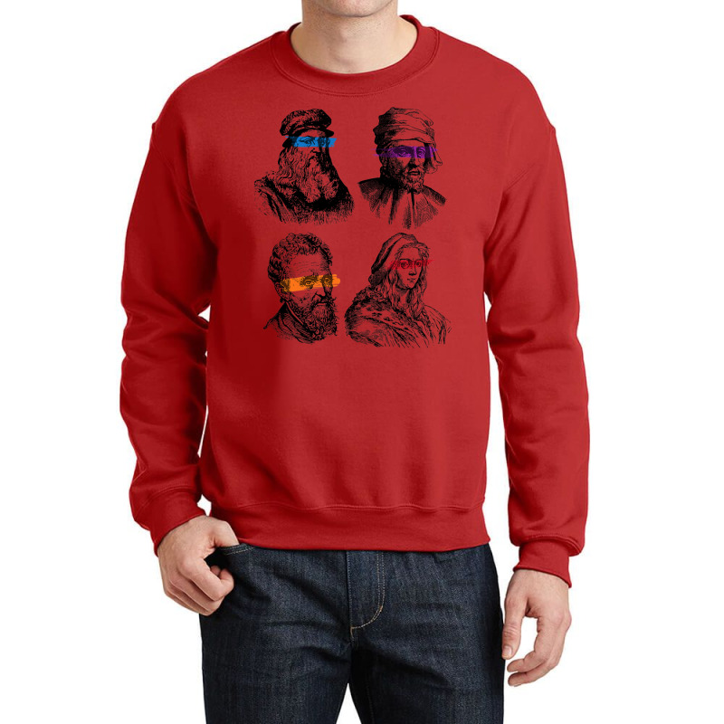 Ninja Artist Renaissance Michelangelo Leonardo Donatello Crewneck Sweatshirt by laanaacimizm | Artistshot