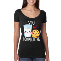 Hot Trend You Complete Me Cute Kawaii Milk & Cookies Valentine Couple Women's Triblend Scoop T-shirt | Artistshot