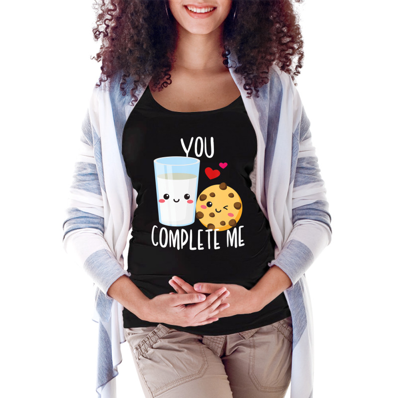 Hot Trend You Complete Me Cute Kawaii Milk & Cookies Valentine Couple Maternity Scoop Neck T-shirt by Hugo Flowers | Artistshot