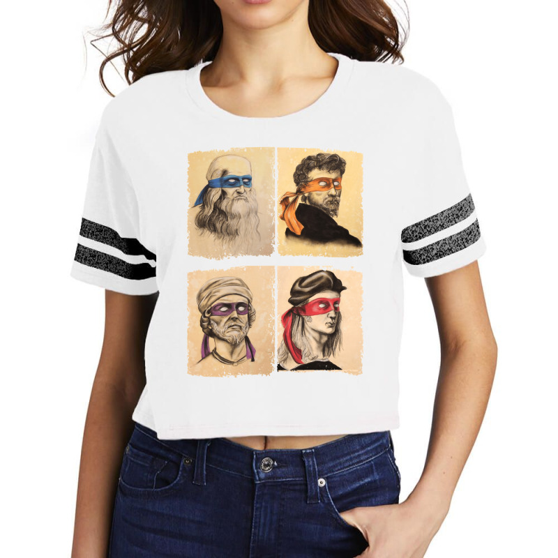 Funny Italian Artists Turtles Art Lovers Gift Renaissance Ninja Artist Scorecard Crop Tee by meguybodeku | Artistshot