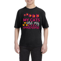 Hot Trend Valentines Day Cat My Cats Are My Valentine Love Youth Tee | Artistshot