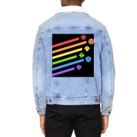 Rainbow Dice Set Tabletop Rpg Gaming Unisex Sherpa-lined Denim Jacket | Artistshot