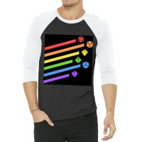 Rainbow Dice Set Tabletop Rpg Gaming 3/4 Sleeve Shirt | Artistshot