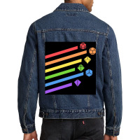 Rainbow Dice Set Tabletop Rpg Gaming Men Denim Jacket | Artistshot