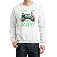 My Gaming Skills Are Scary Funny, Halloween Gaming Crewneck Sweatshirt | Artistshot