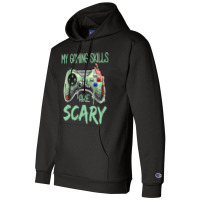 My Gaming Skills Are Scary Funny, Halloween Gaming Champion Hoodie | Artistshot