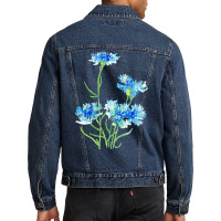 Cornflower Watercolor Painting T  Shirt Men Denim Jacket | Artistshot