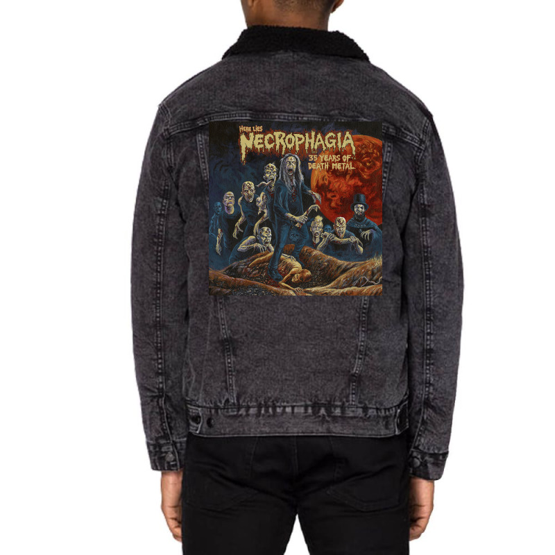 Necrophagia Unisex Sherpa-lined Denim Jacket | Artistshot