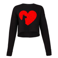 Hot Trend Valentines Day Retro Hearts Dane Dog Puppy Lover Cropped Sweater | Artistshot