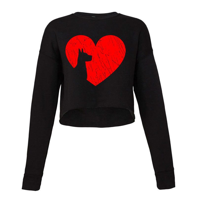 Hot Trend Valentines Day Retro Hearts Dane Dog Puppy Lover Cropped Sweater by Karyn Love | Artistshot