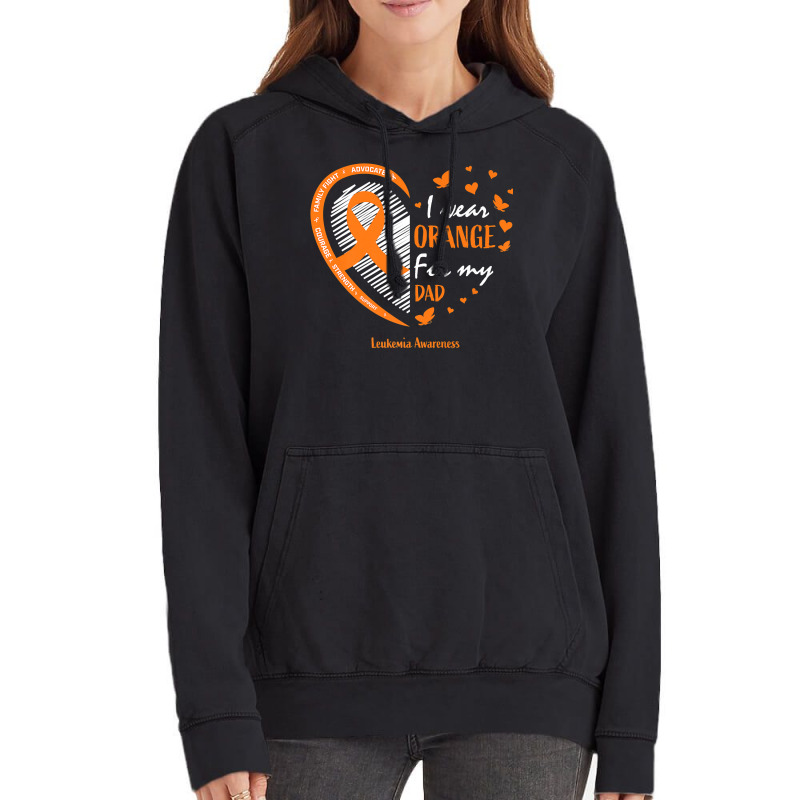 Men Women Father I Wear Orange For My Dad Leukemia Awareness Premium T Vintage Hoodie | Artistshot