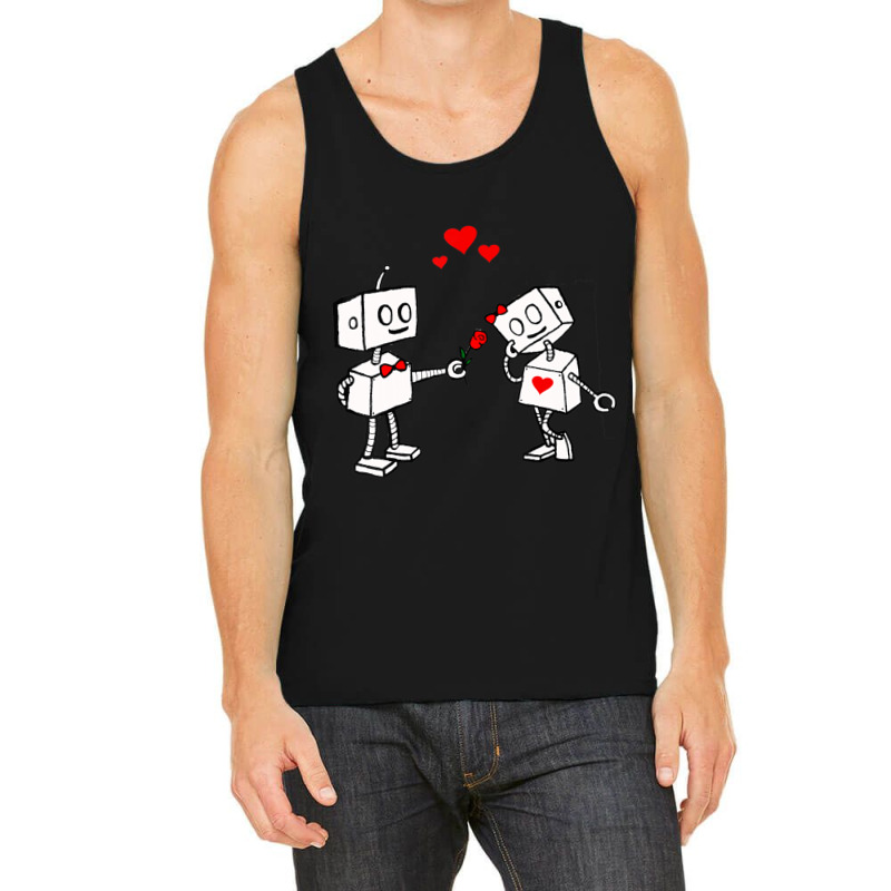 Hot Trend Valentines Day Robots Couple Love Story Tank Top | Artistshot