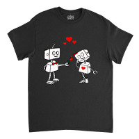 Hot Trend Valentines Day Robots Couple Love Story Classic T-shirt | Artistshot