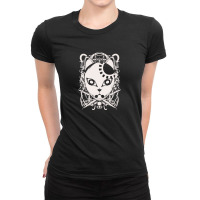 Engraving Demon Mask Ladies Fitted T-shirt | Artistshot