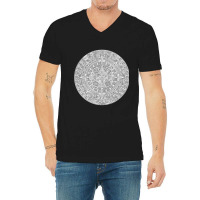 Piedra Del Sol - White Granite Aztec Calendar Sun Stone V-neck Tee | Artistshot