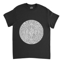 Piedra Del Sol - White Granite Aztec Calendar Sun Stone Classic T-shirt | Artistshot