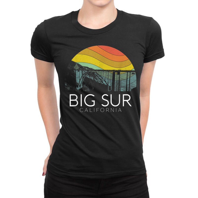 Big Sur California Beach Central Coast Retro Forest Camping T Shirt Ladies Fitted T-Shirt by puawhla | Artistshot