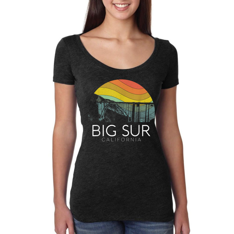 Big Sur California Beach Central Coast Retro Forest Camping T Shirt Women's Triblend Scoop T-shirt by puawhla | Artistshot