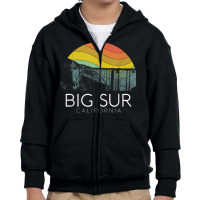 Big Sur California Beach Central Coast Retro Forest Camping T Shirt Youth Zipper Hoodie | Artistshot