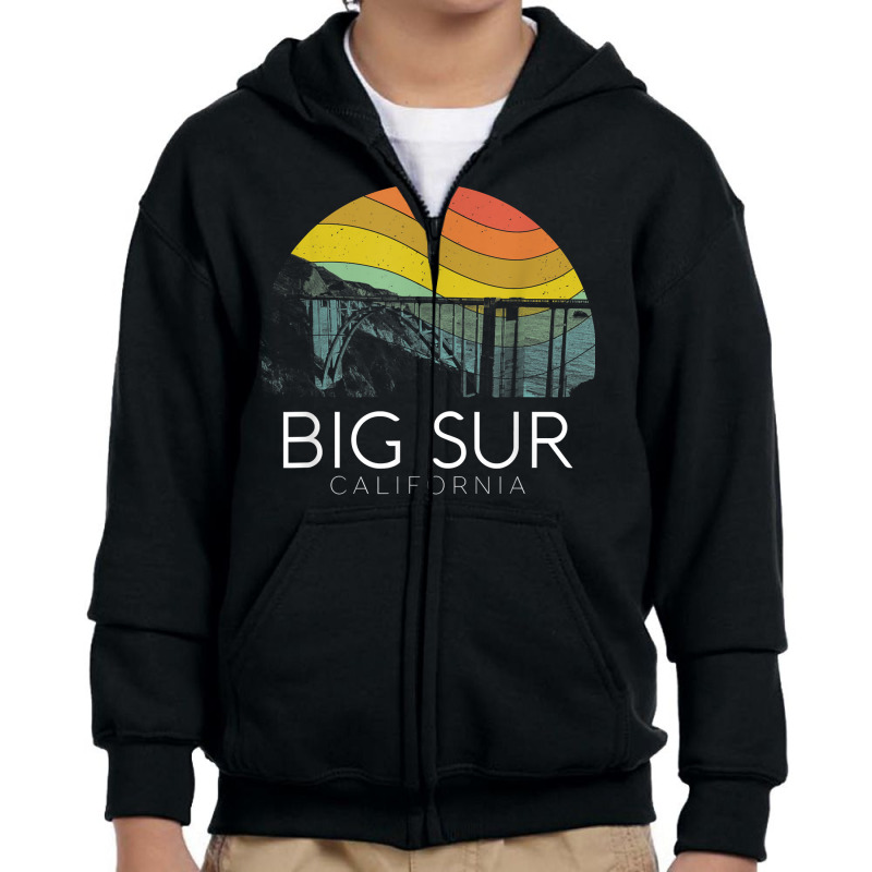 Big Sur California Beach Central Coast Retro Forest Camping T Shirt Youth Zipper Hoodie by puawhla | Artistshot