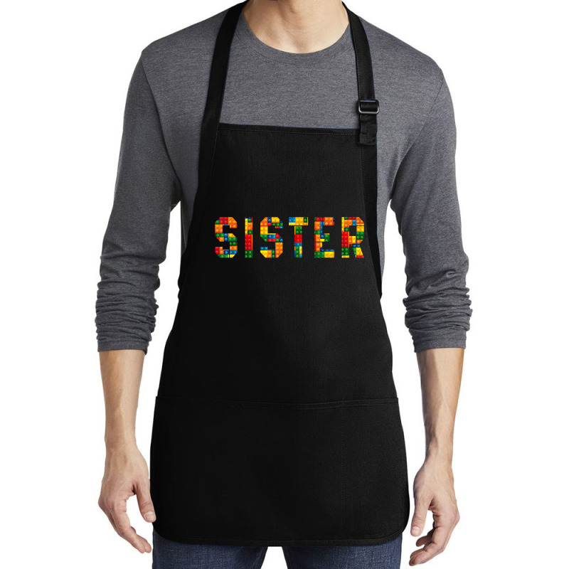 Birthday Brick Builder Funny Blocks Master Builder Sister T Shirt Medium-length Apron | Artistshot